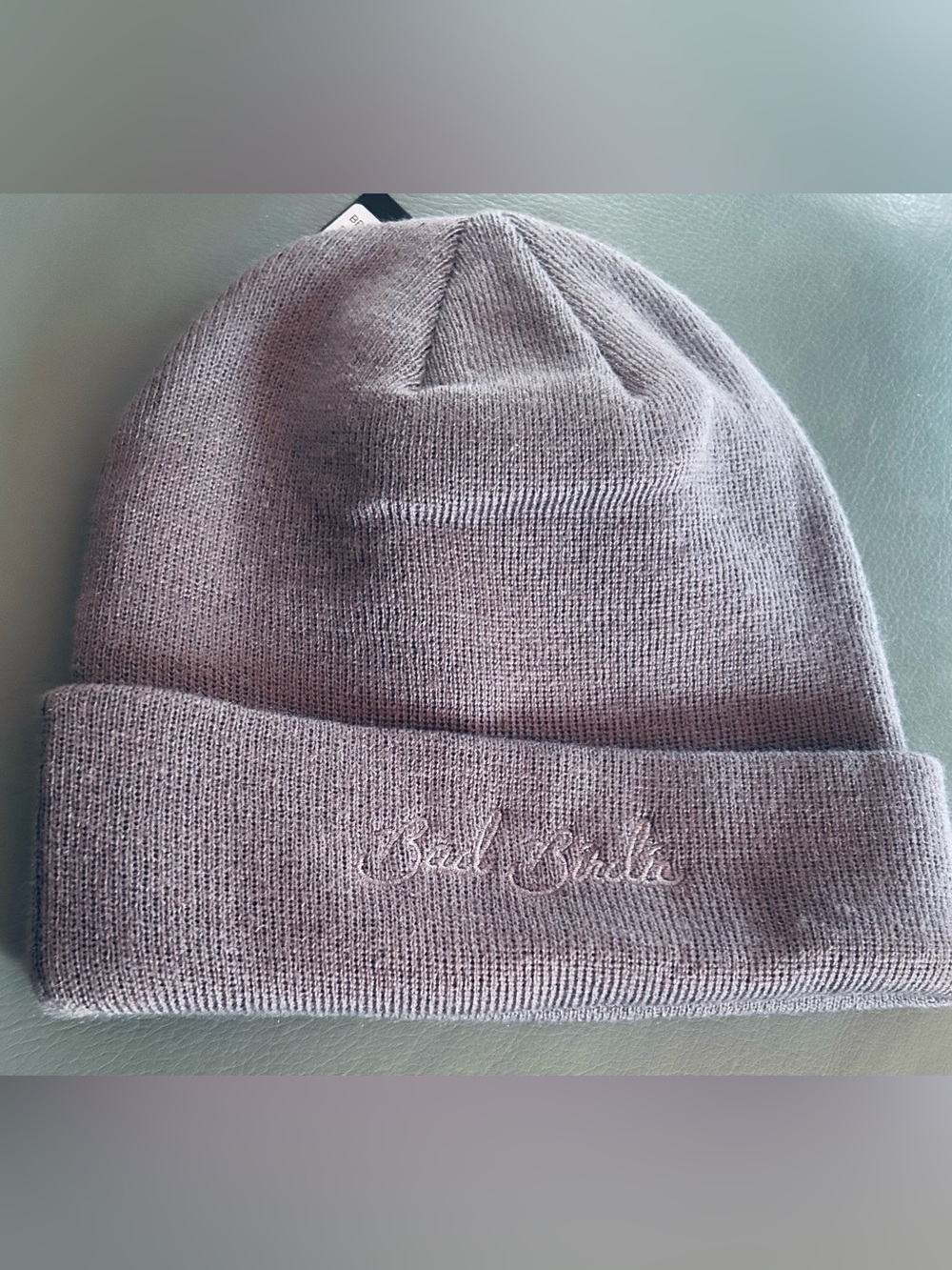 Bad Birdie Script Beanie One Size Unisex Adult NEW Smoke Gray